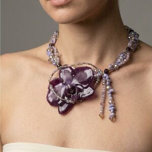 Elegant Purple Floral Necklace